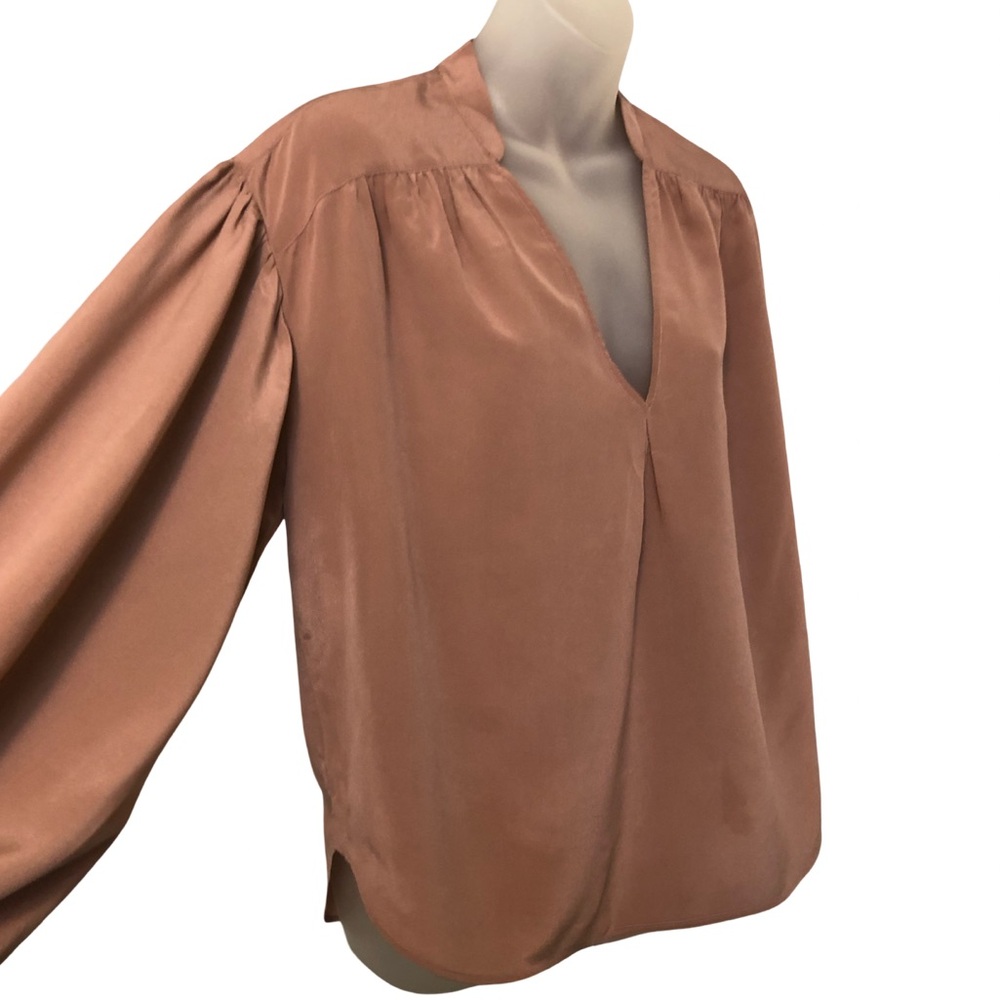 Joie Dusty Rose V-Neck Long-Sleeve Blouse - Picture 13 of 13